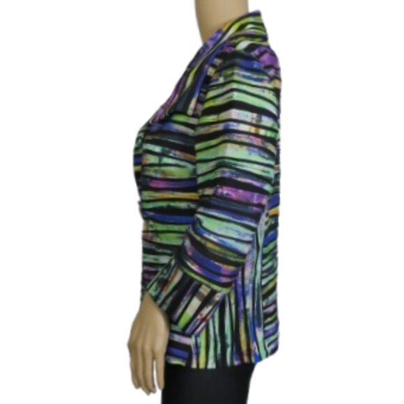 Joseph Ribkoff Colourful Striped Artistic Top - Picture 5 of 7